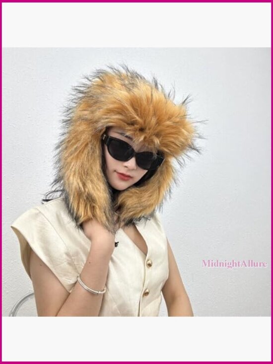 Faux Fur Trapper Hat with Earmuffs, Winter Warm Unisex Adult Size